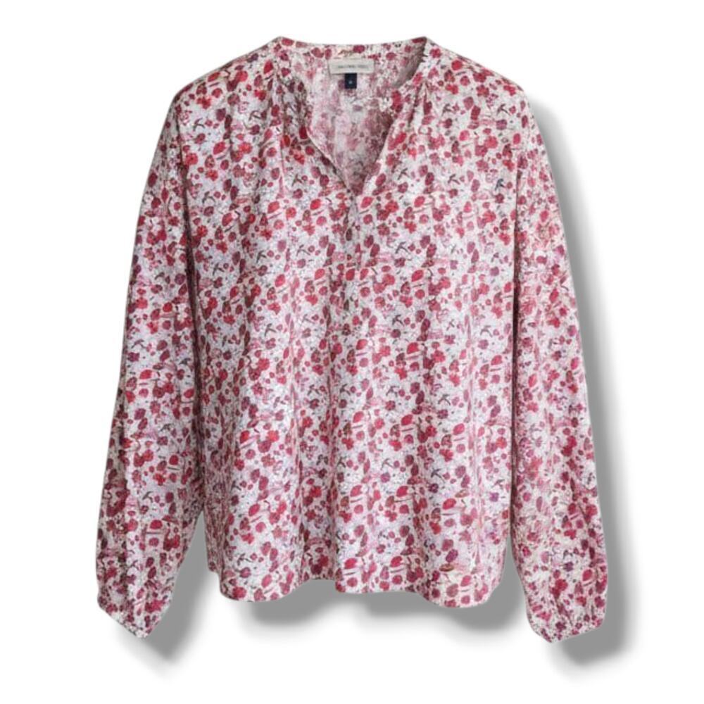 Universal Thread Womens Floral Balloon Sleeve Quarter Button Blouse Medium NWOT